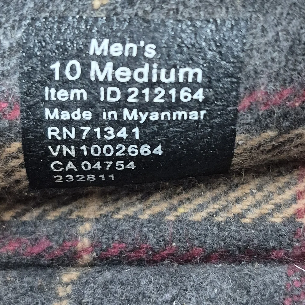 L.L. Bean Handsewn Flannel Lined Slippers - Size 10